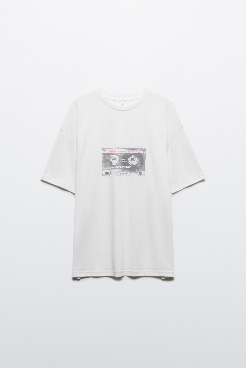 Футболка хлопковая с принтом-надписью - цвет белый - 9