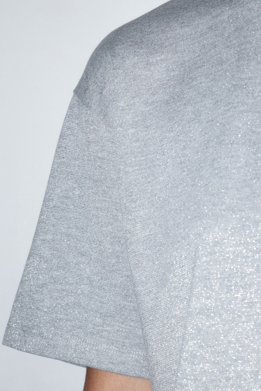 Футболка oversize трикотажная с люрексом - цвет серый - 7