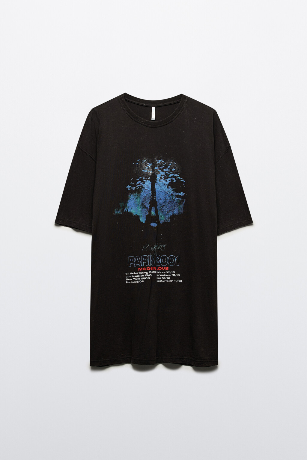 Футболка oversize удлиненная с принтом - цвет серый - 8