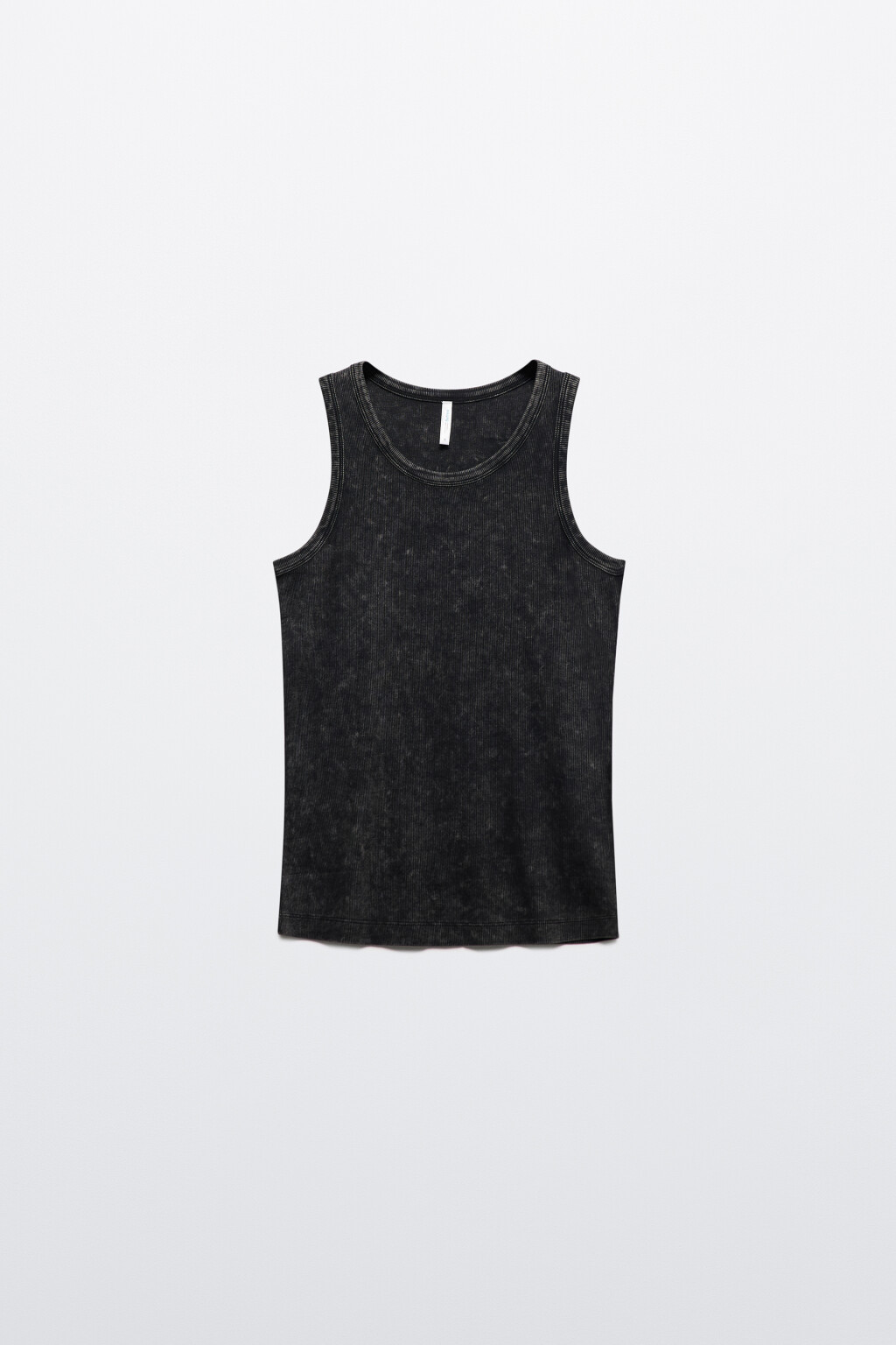 Майка в рубчик с вареным эффектом - цвет серый - 8