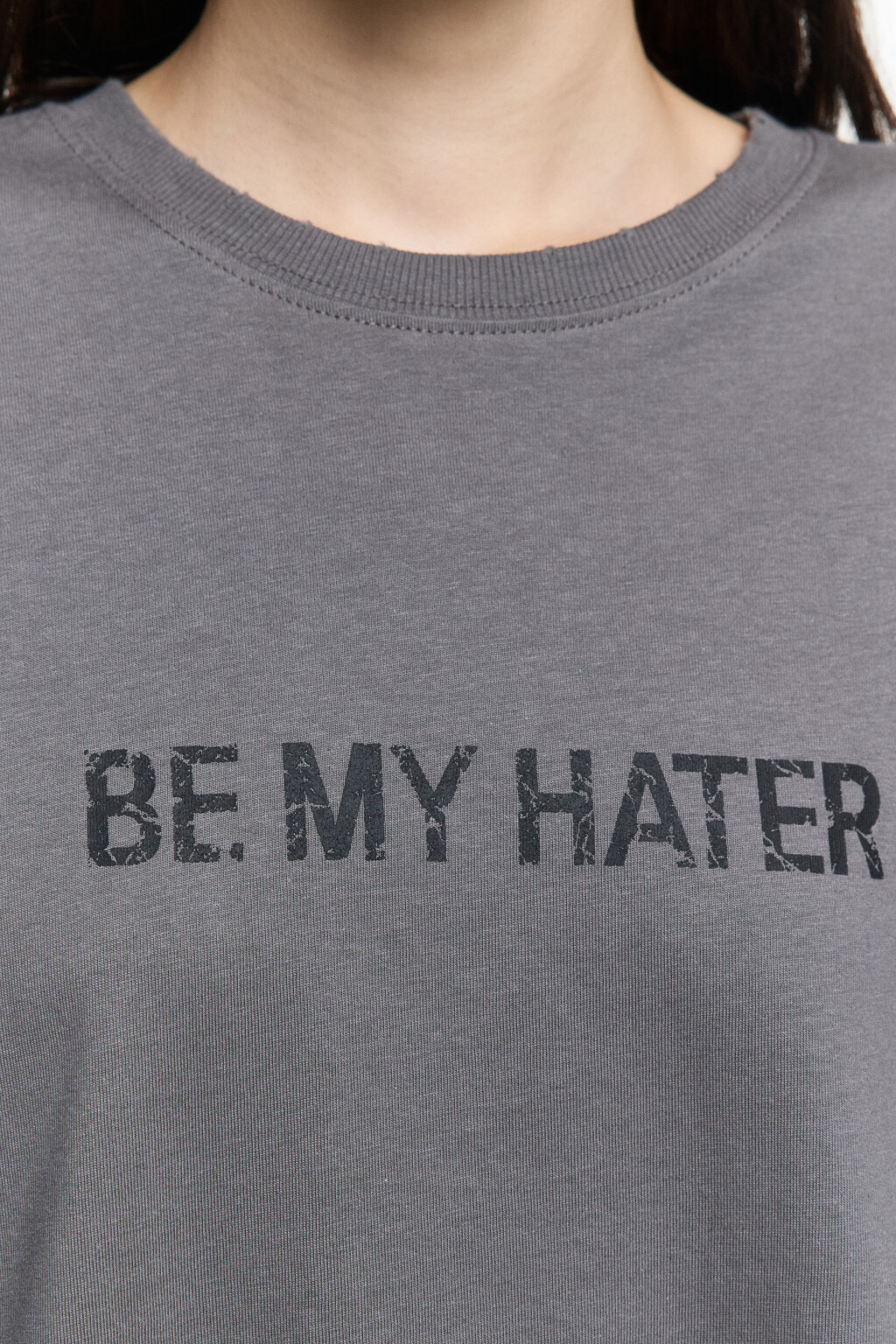 Лонгслив oversize с рукавами из сетки - цвет серый - 6