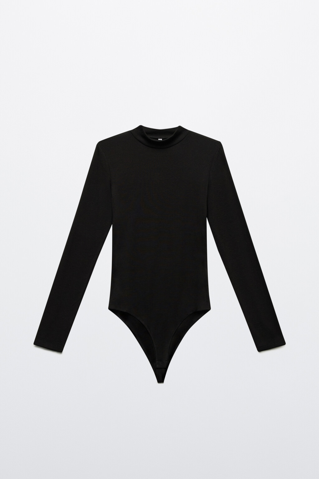 Боди-водолазка в рубчик с коротким воротником - цвет черный - 8