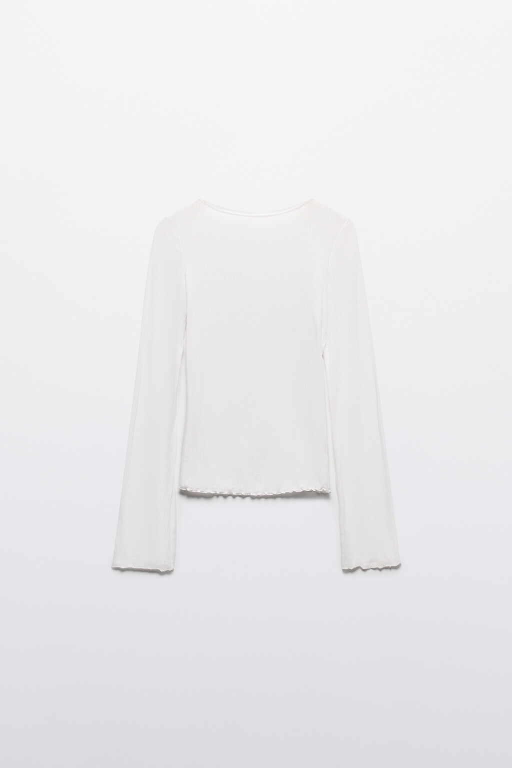 Лонгслив облегающий с расклешенными рукавами - цвет белый - 8