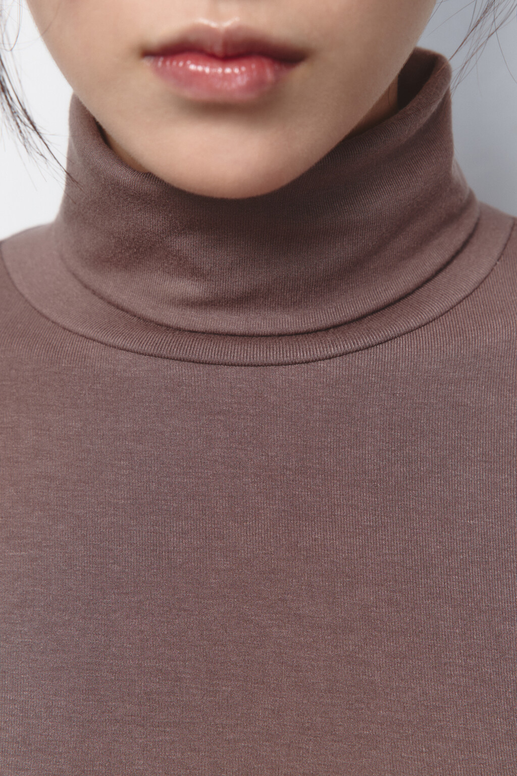 Водолазка гладкая вискозная с воротником - цвет бежевый - 6