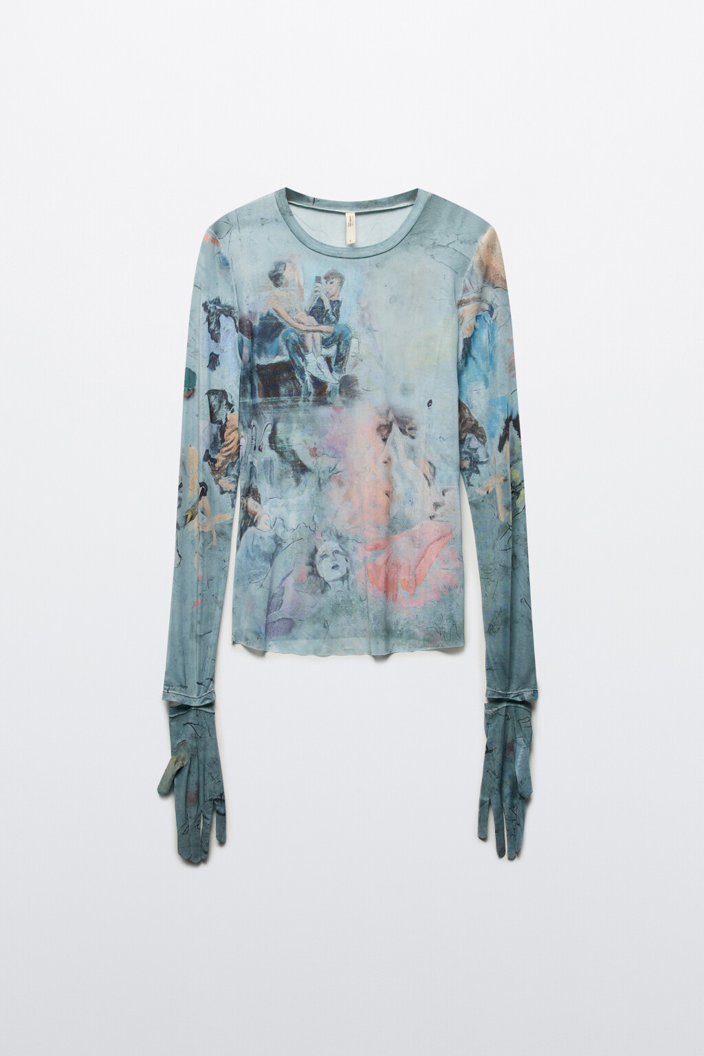 Лонгслив сетчатый с перчатками и принтом - цвет мультиколор - 9