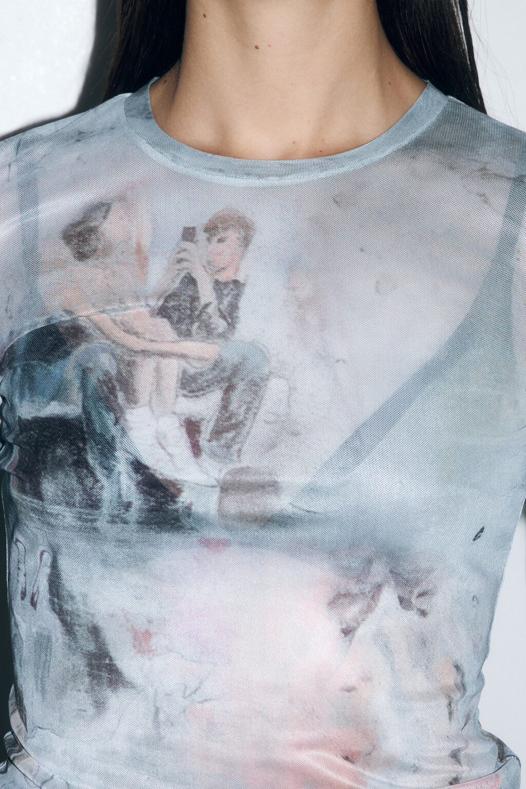 Лонгслив сетчатый с перчатками и принтом - цвет мультиколор - 6