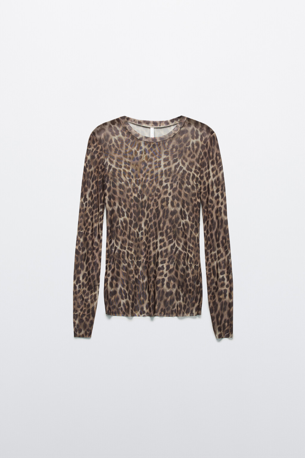 Лонгслив приталенный из полупрозрачной сетки - цвет бежевый - 9