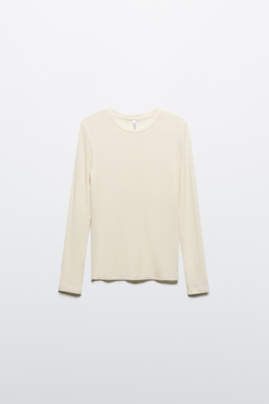 Лонгслив трикотажный из тенсела и шерсти - цвет молочный - 8