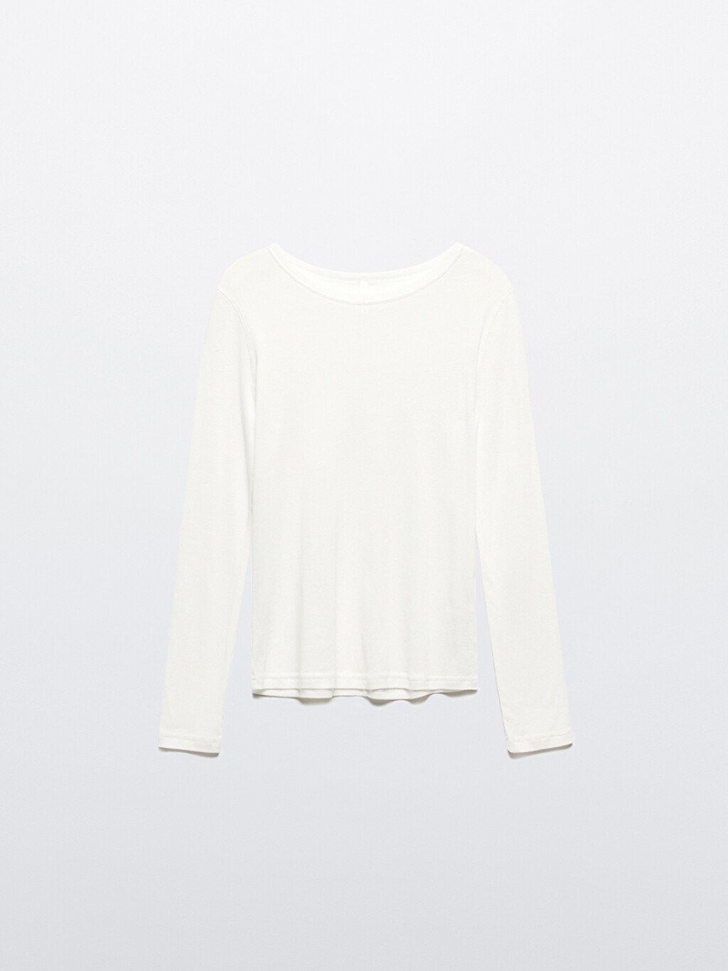 Лонгслив приталенный из тонкого хлопка - цвет белый - 8