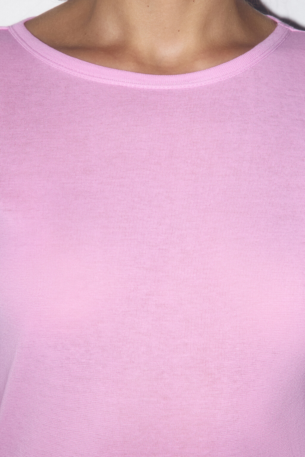 Лонгслив приталенный из тонкого хлопка - цвет розовый - 6