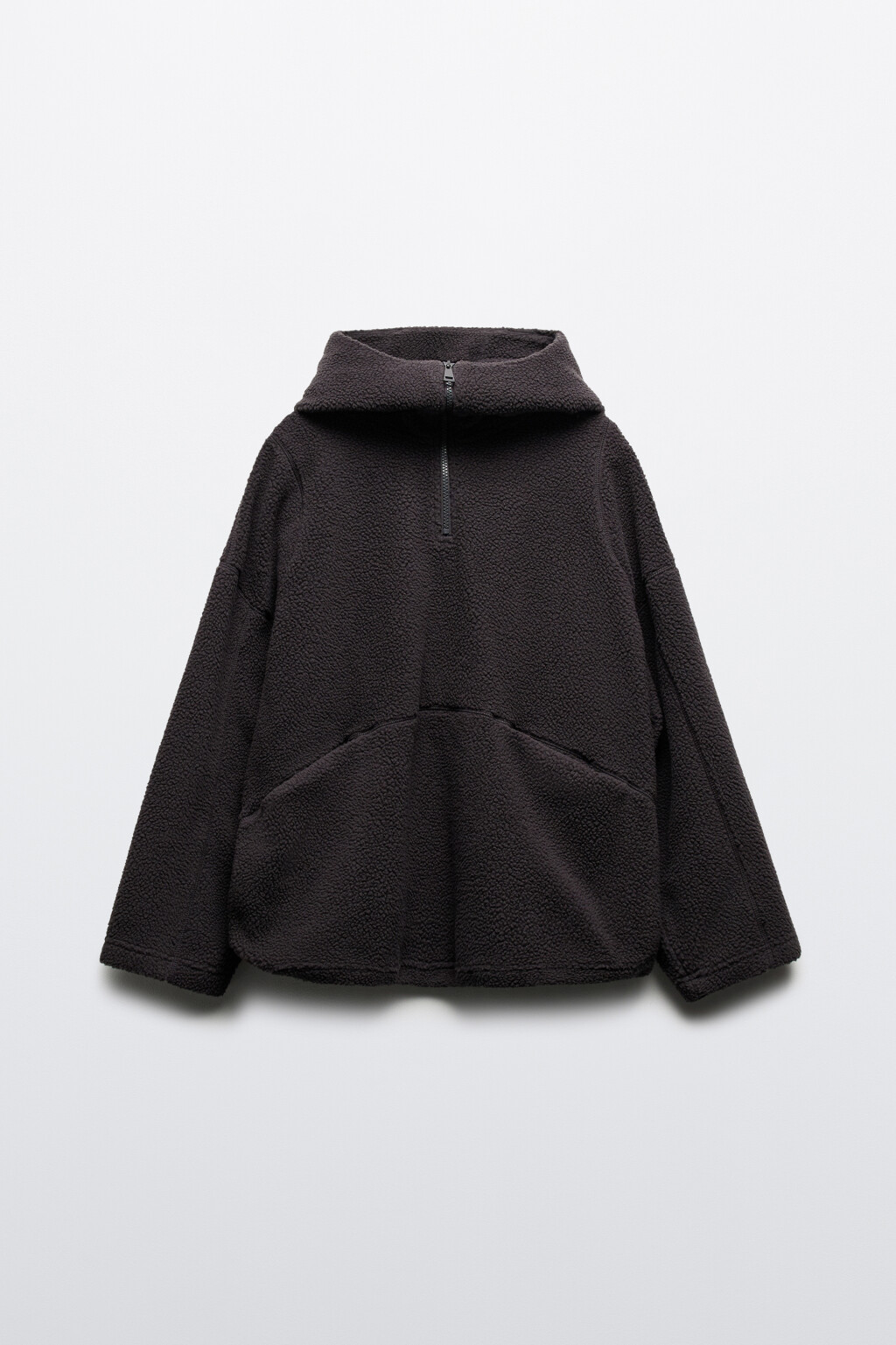 Толстовка-анорак из искусственного меха - цвет серый - 8