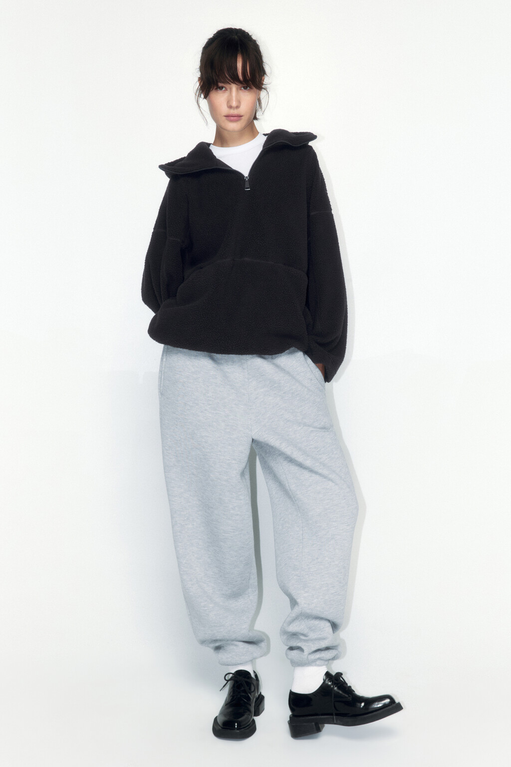 Толстовка-анорак из искусственного меха - цвет серый - 5