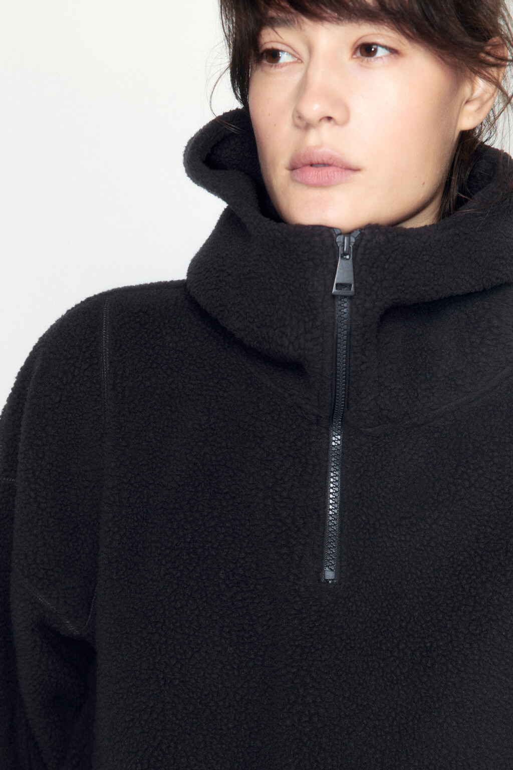 Толстовка-анорак из искусственного меха - цвет серый - 6