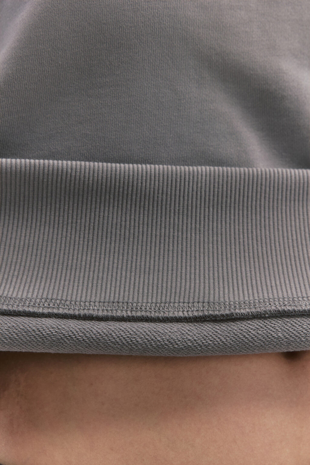 Свитшот oversize укороченный из футера - цвет серый - 8