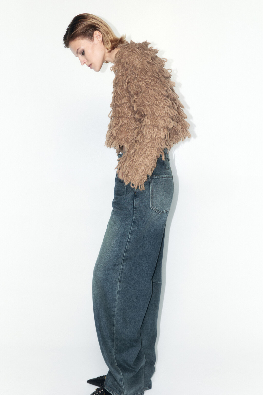 Джинсы barrel fit со средней посадкой - цвет голубой - 2