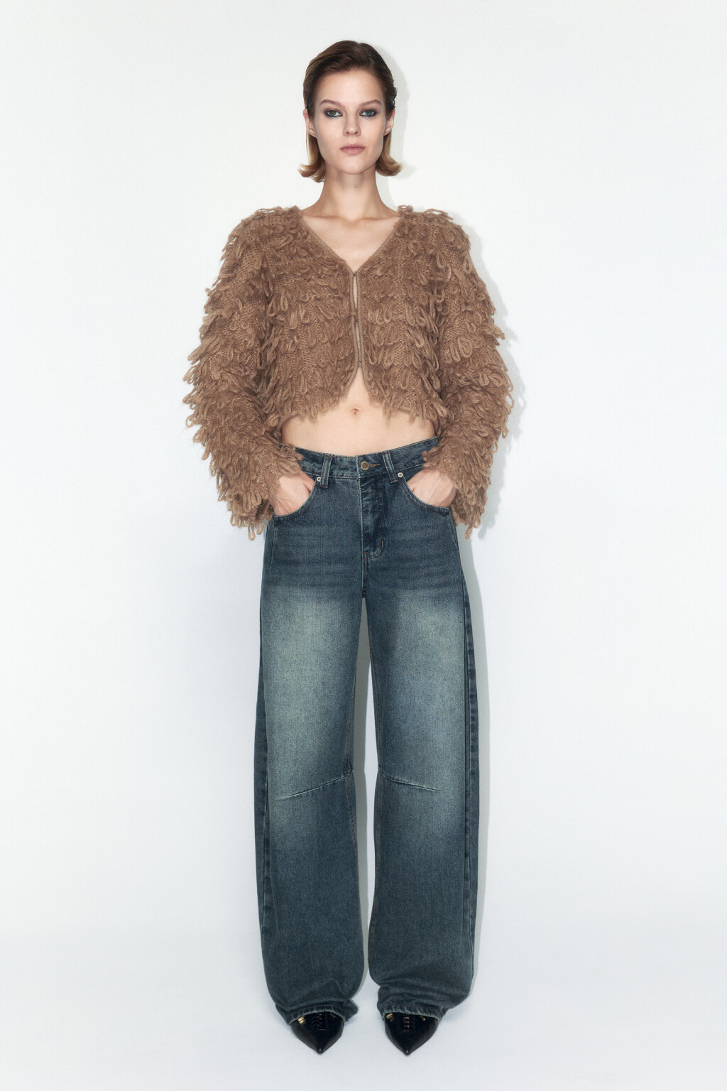 Джинсы barrel fit со средней посадкой - цвет голубой - 6