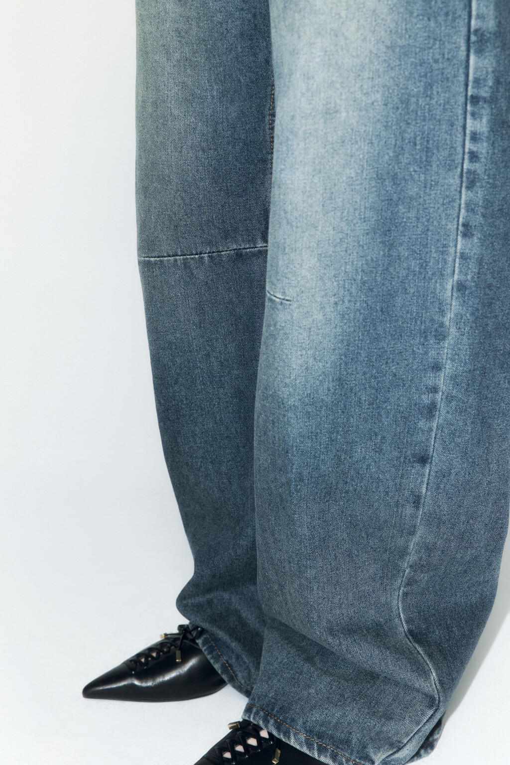 Джинсы barrel fit со средней посадкой - цвет голубой - 7