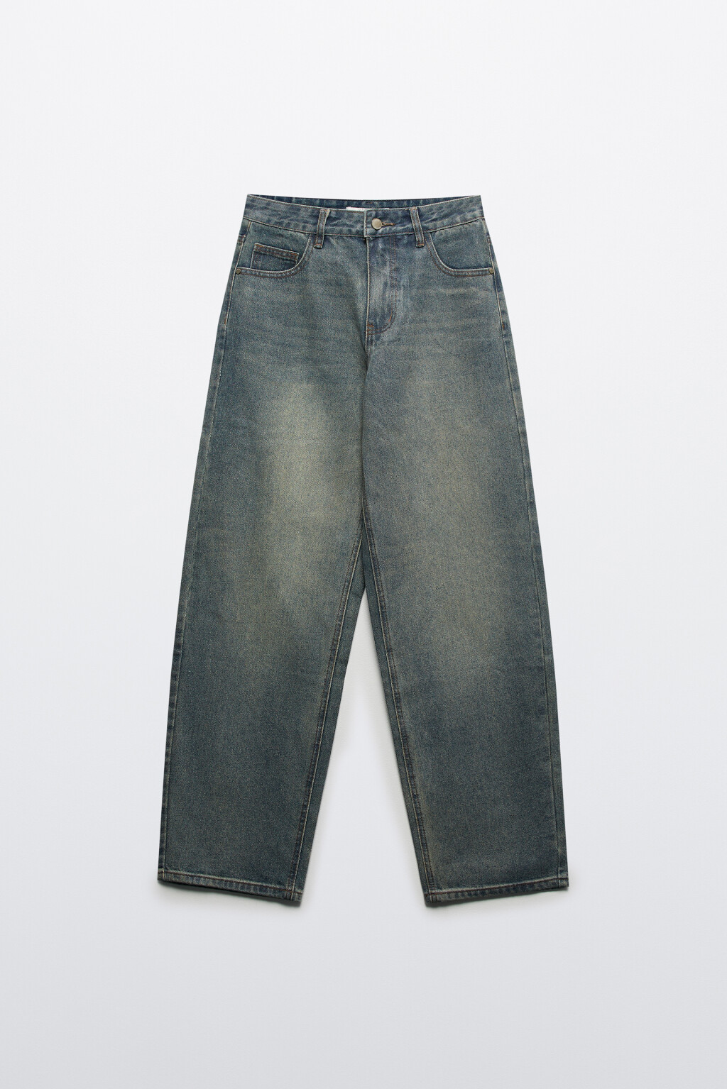 Джинсы baggy fit с прозрачным накатом - цвет темный тинт - 8