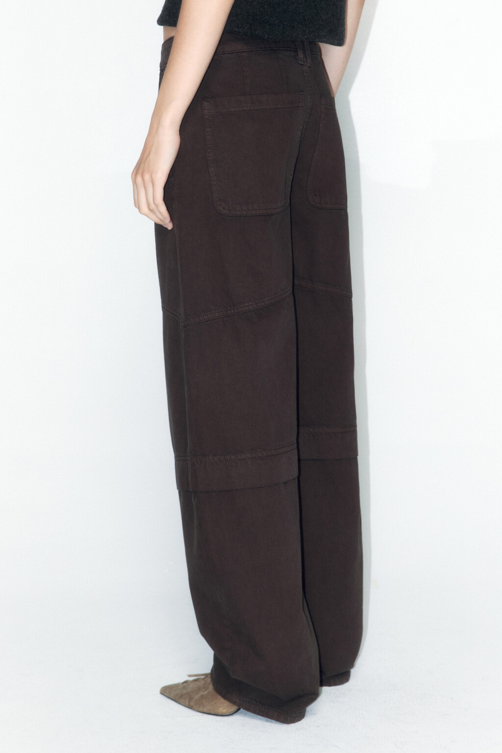 Джинсы barrel fit со средней посадкой - цвет коричневый - 5