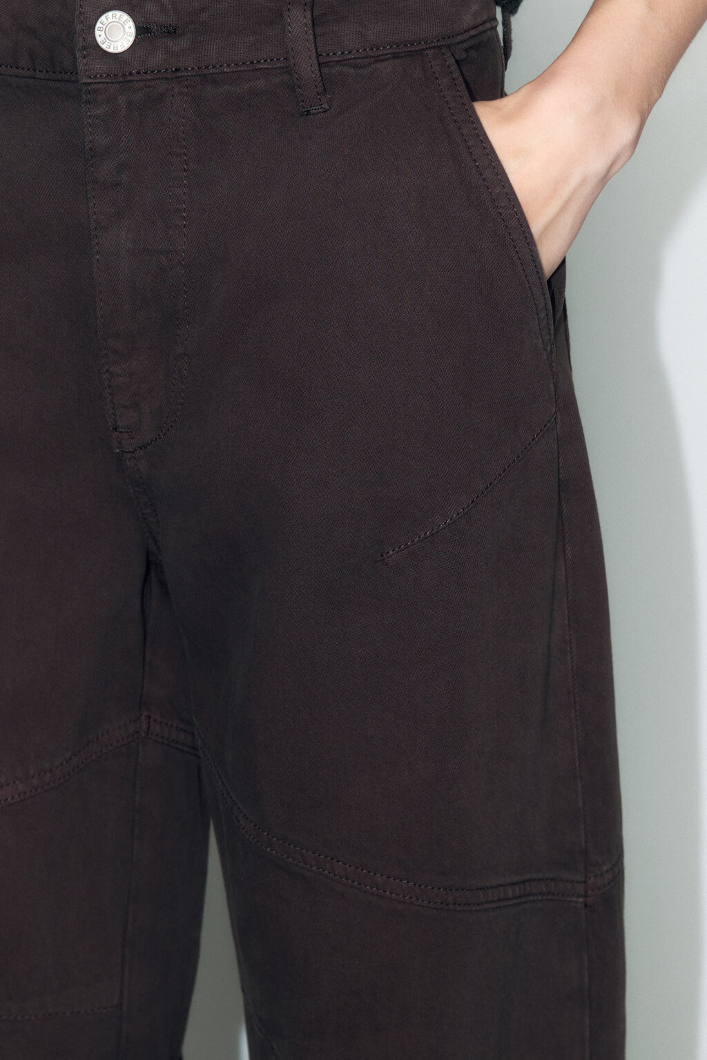 Джинсы barrel fit со средней посадкой - цвет коричневый - 7