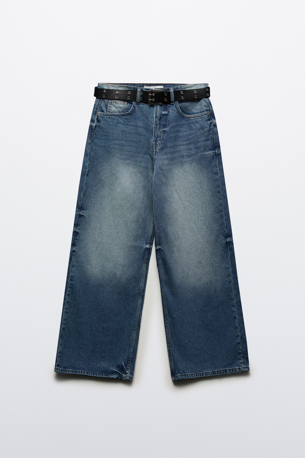 Джинсы baggy fit со средней посадкой и ремнем - цвет голубой - 8