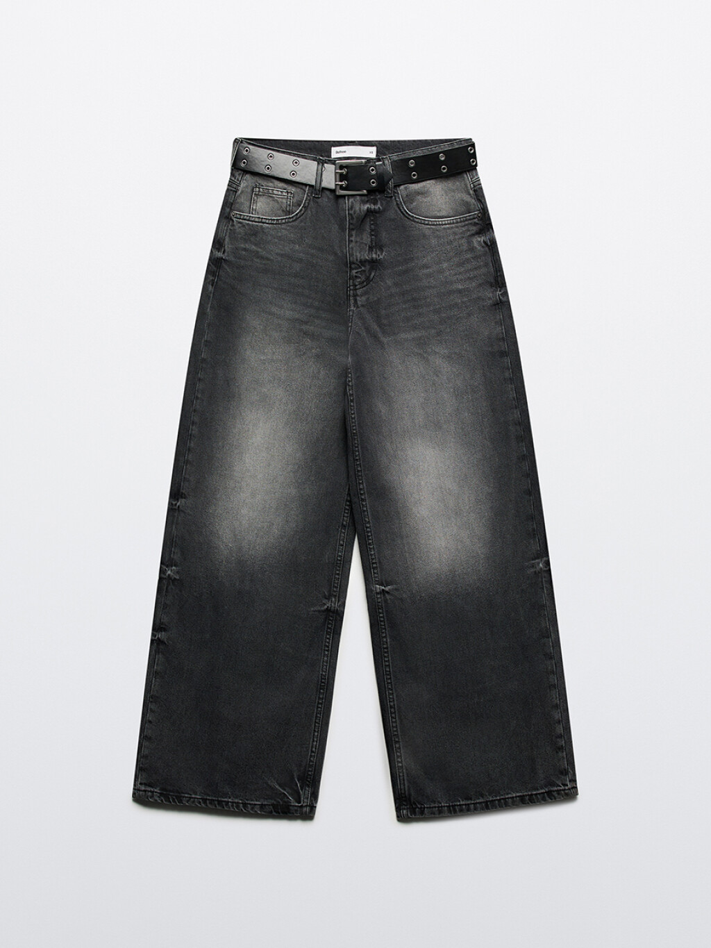 Джинсы baggy fit со средней посадкой и ремнем - цвет серый - 8