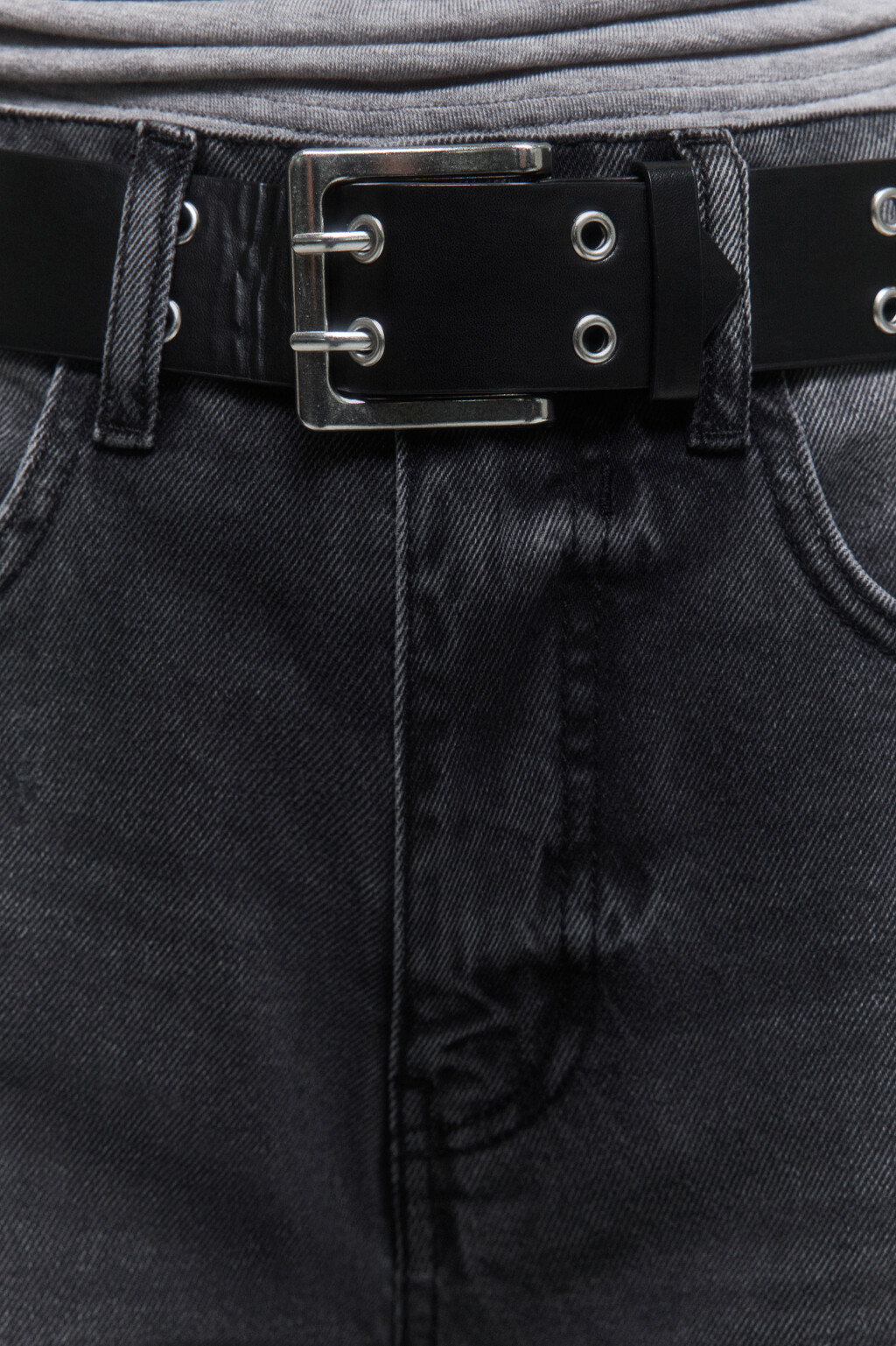 Джинсы baggy fit со средней посадкой и ремнем - цвет серый - 6