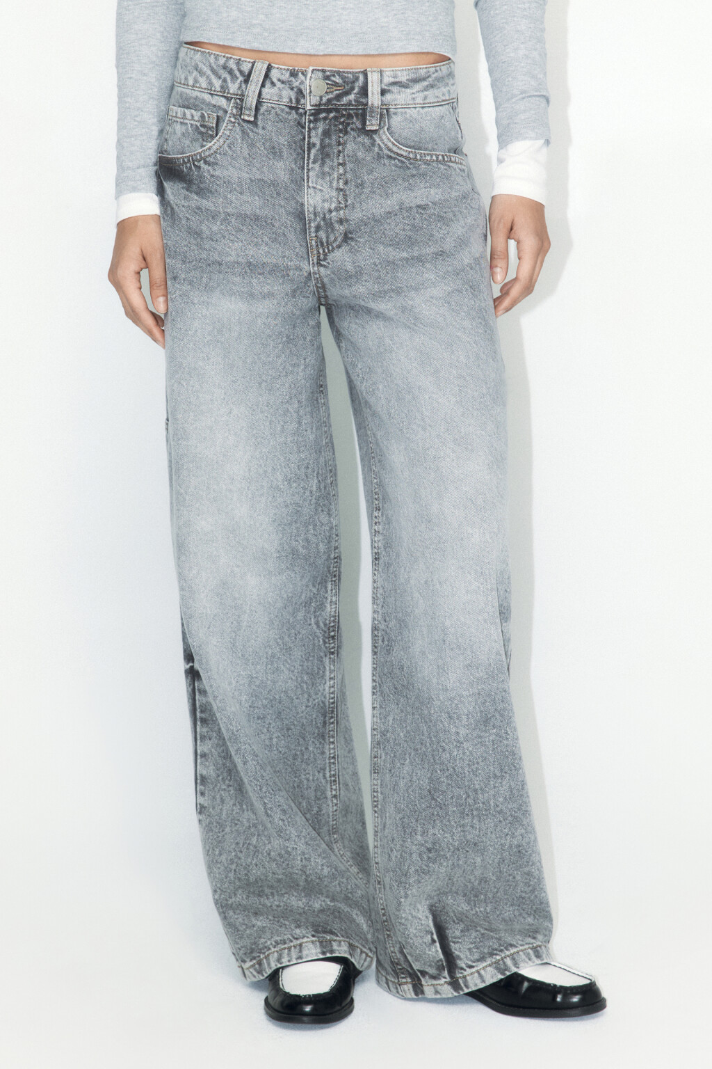 Джинсы carpenter fit с декоративной петлей - цвет серый - 2