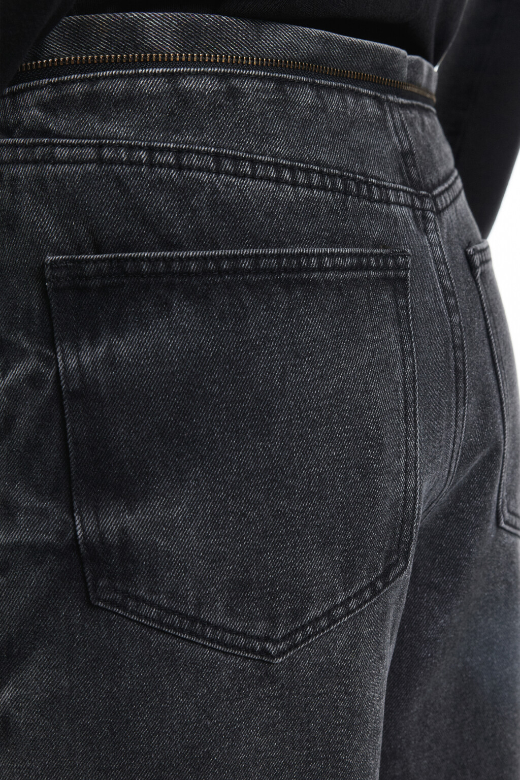 Джинсы широкие с молнией на поясе - цвет серый - 7