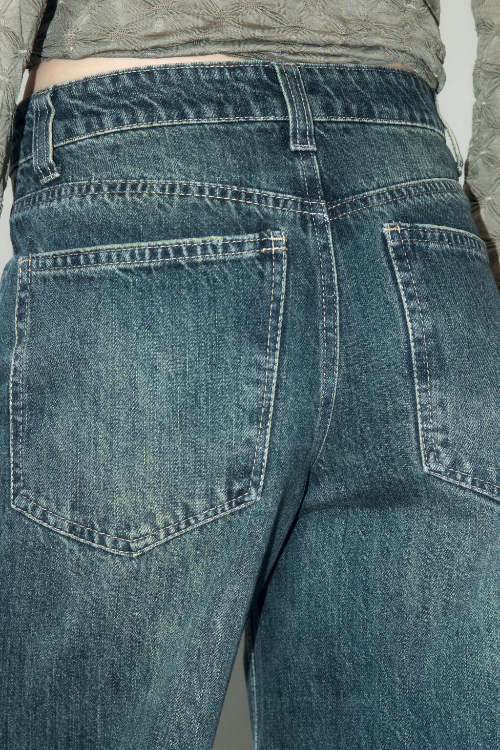 Джинсы wide leg широкие с высокой посадкой - цвет темный тинт - 7