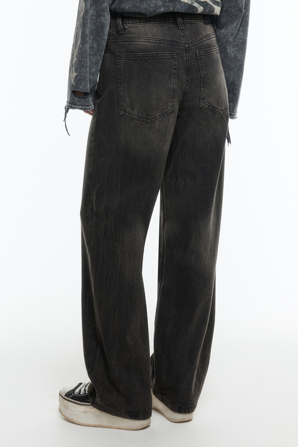 Джинсы straight fit прямые со средней посадкой - цвет серый - 4