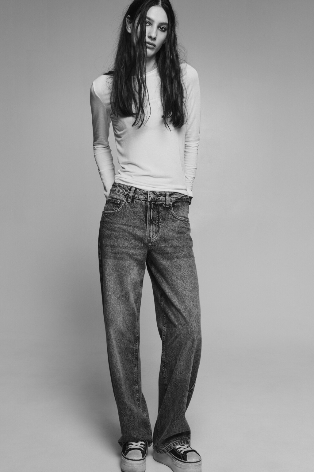 Джинсы straight fit прямые со средней посадкой - цвет синий - 1