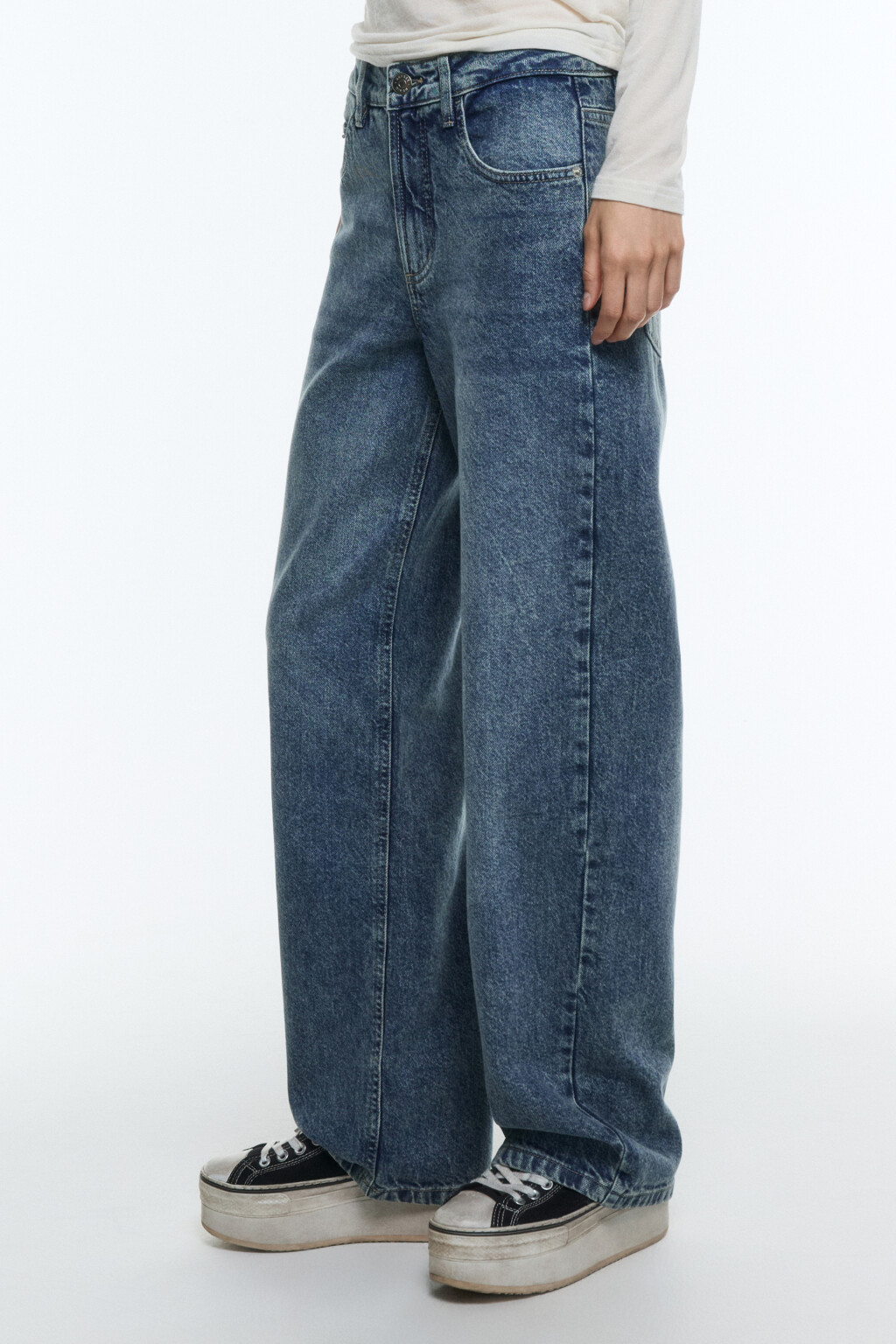 Джинсы straight fit прямые со средней посадкой - цвет синий - 3