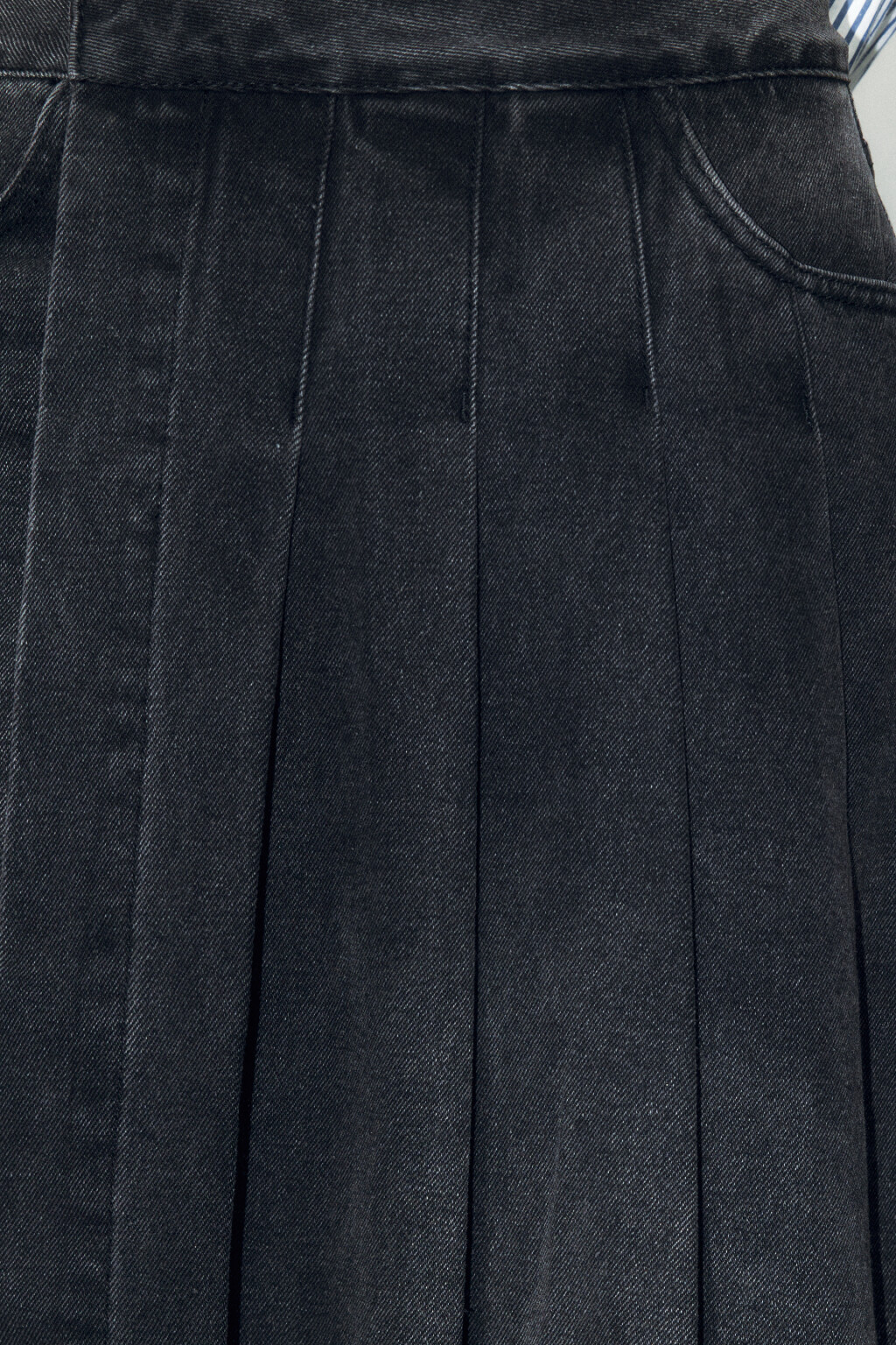 Джинсы широкие с плиссированной юбкой - цвет серый - 6