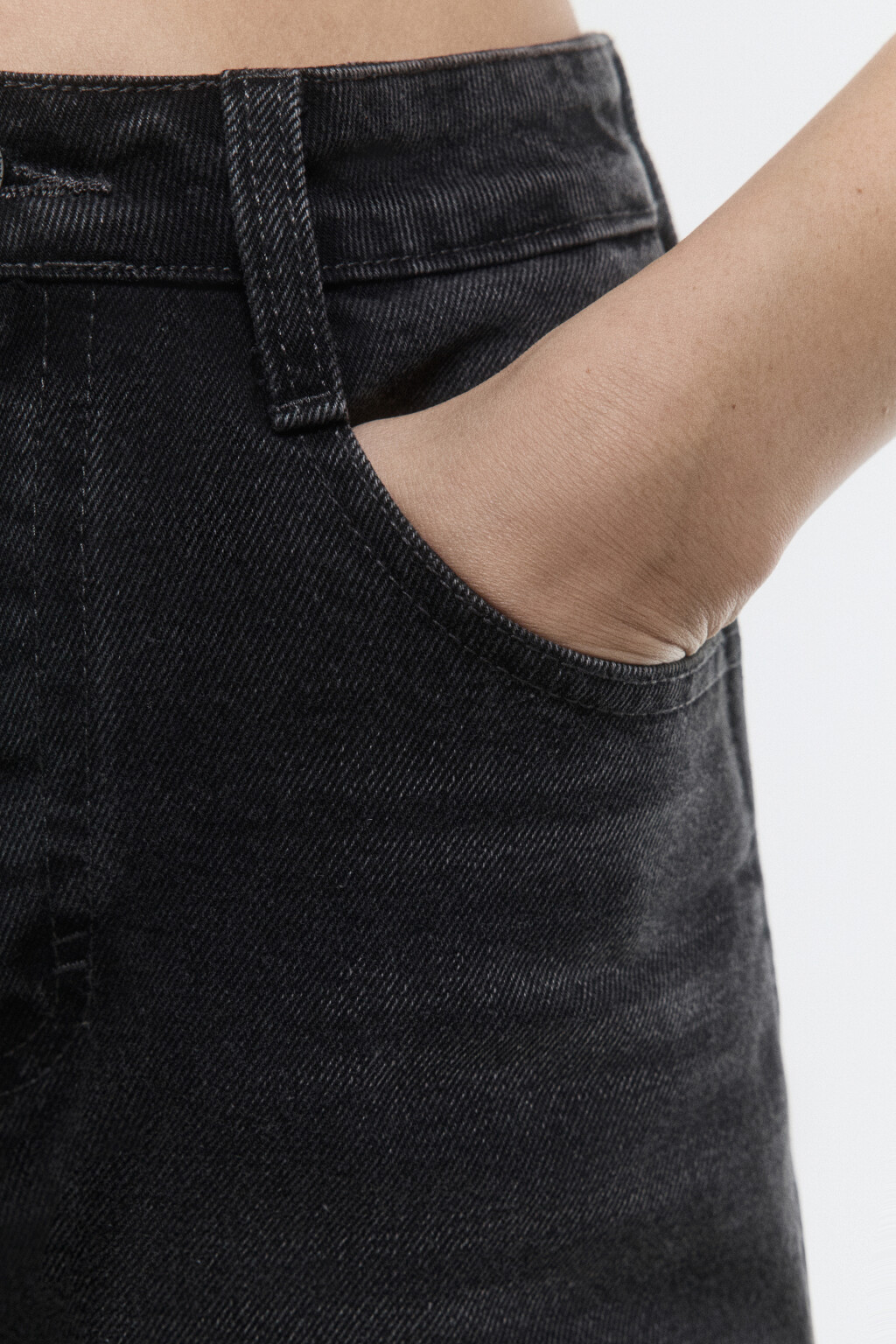 Джинсы прямые с высокой посадкой и разрезами - цвет серый - 7