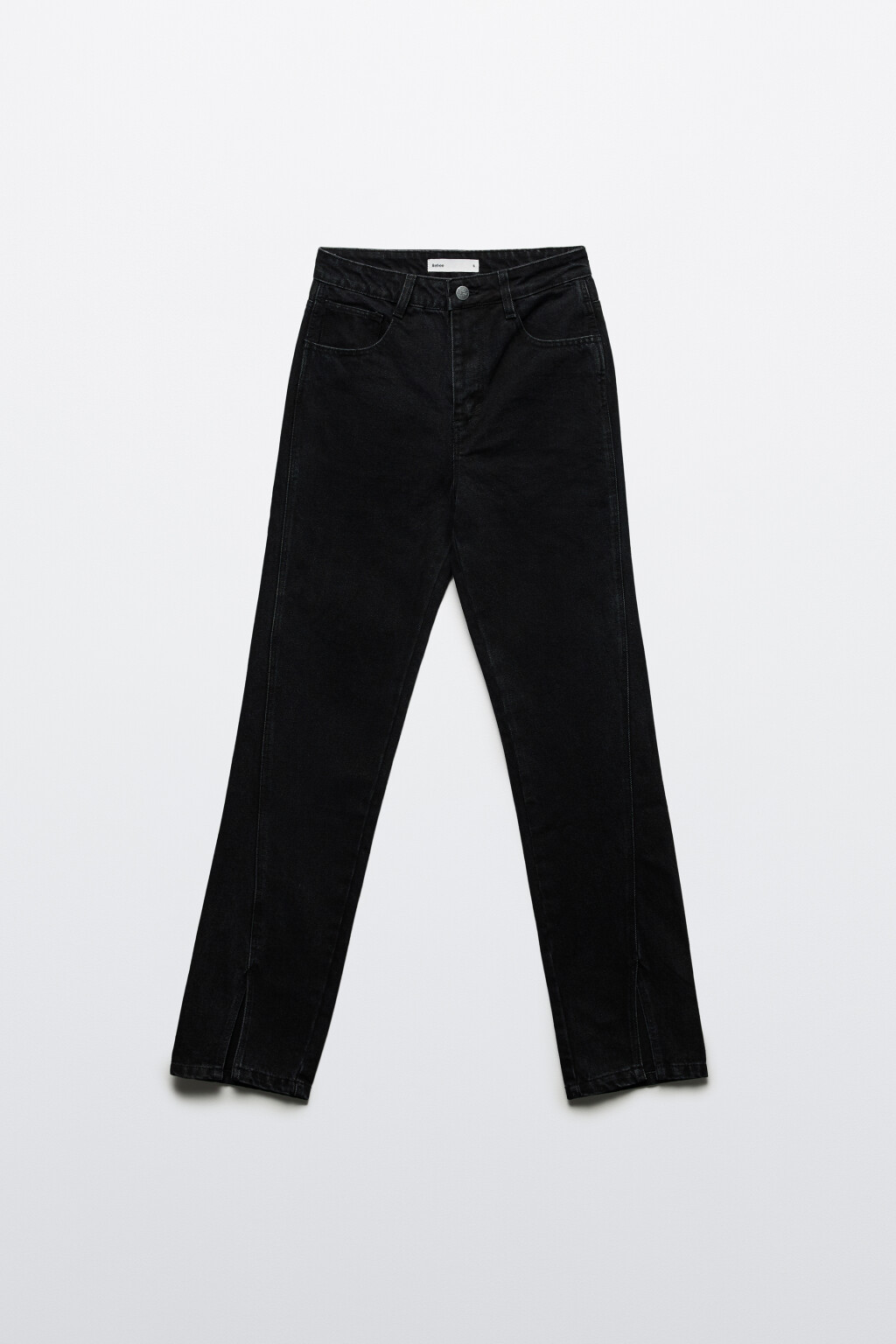 Джинсы прямые с высокой посадкой и разрезами - цвет серый - 9