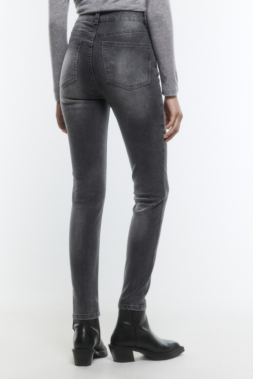 Джинсы skinny fit с высокой посадкой - цвет серый - 5