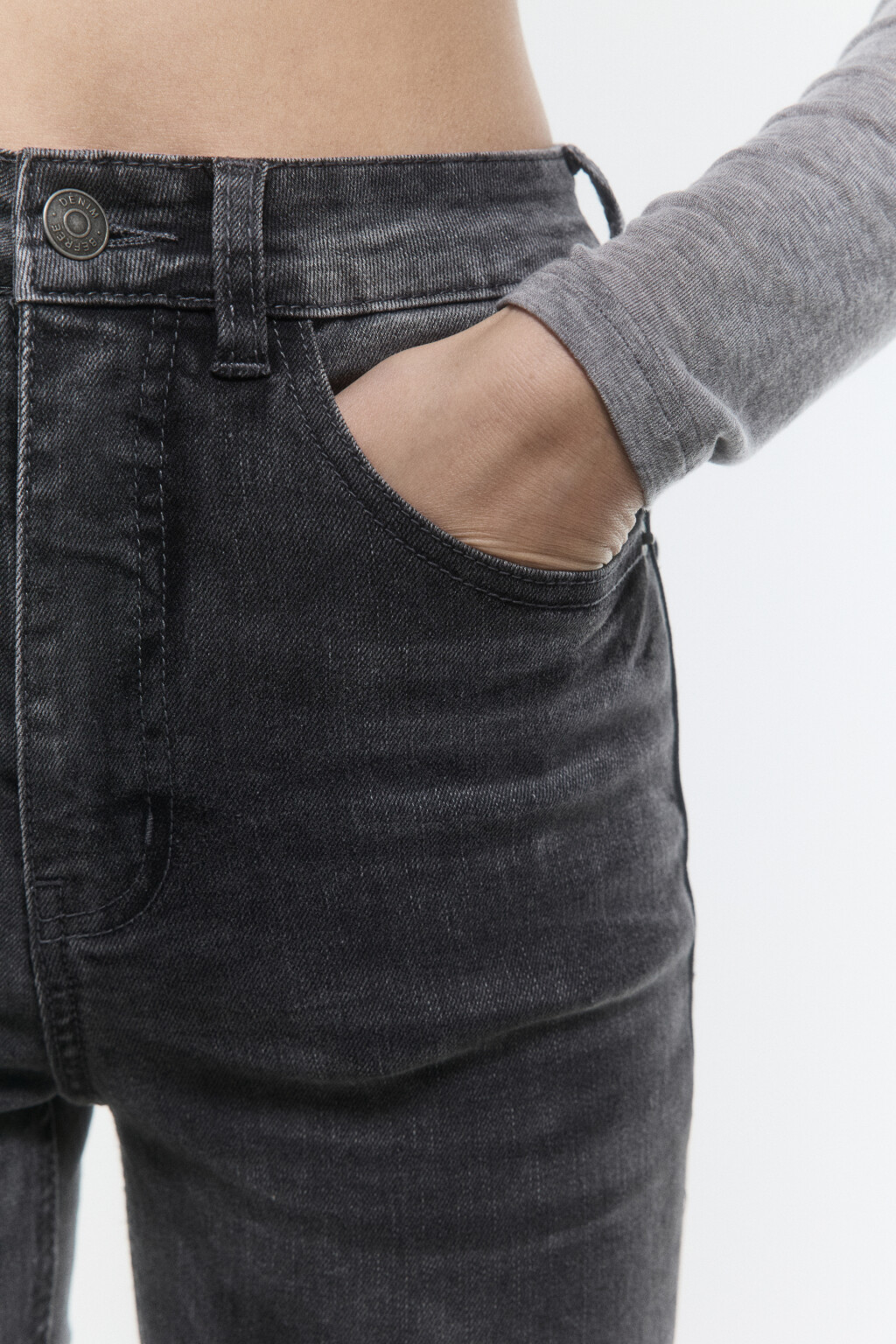 Джинсы skinny fit с высокой посадкой - цвет серый - 8