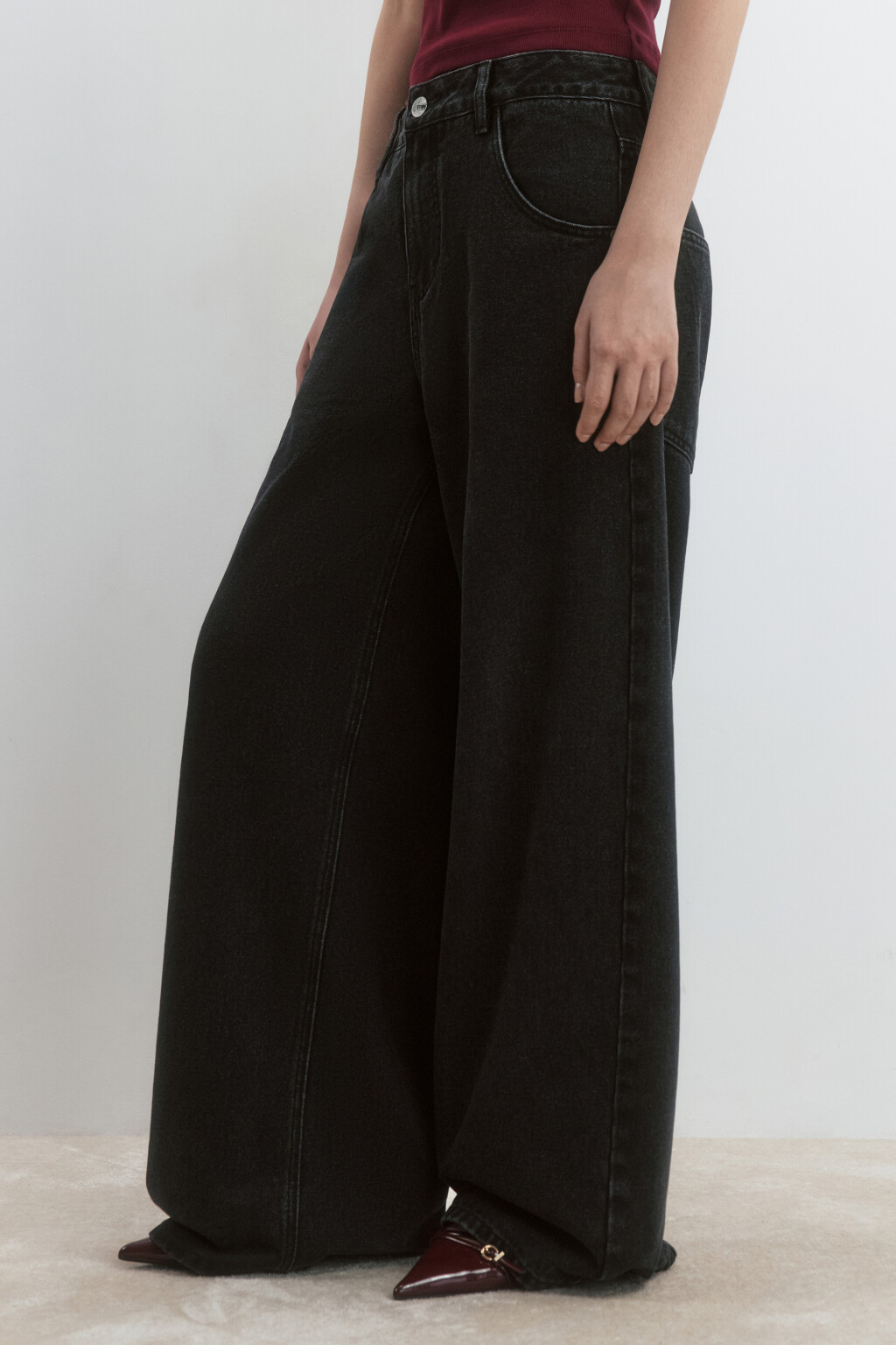 Джинсы baggy fit со средней посадкой - цвет серый - 3