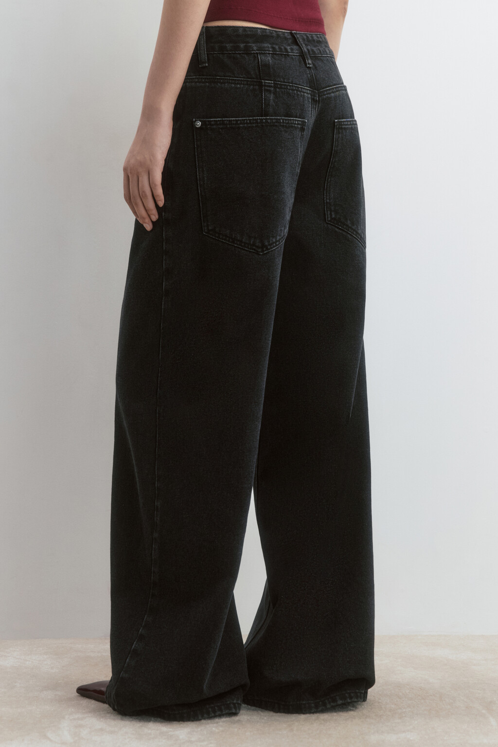 Джинсы baggy fit со средней посадкой - цвет серый - 4