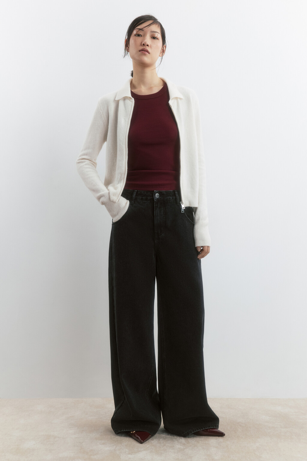 Джинсы baggy fit со средней посадкой - цвет серый - 5