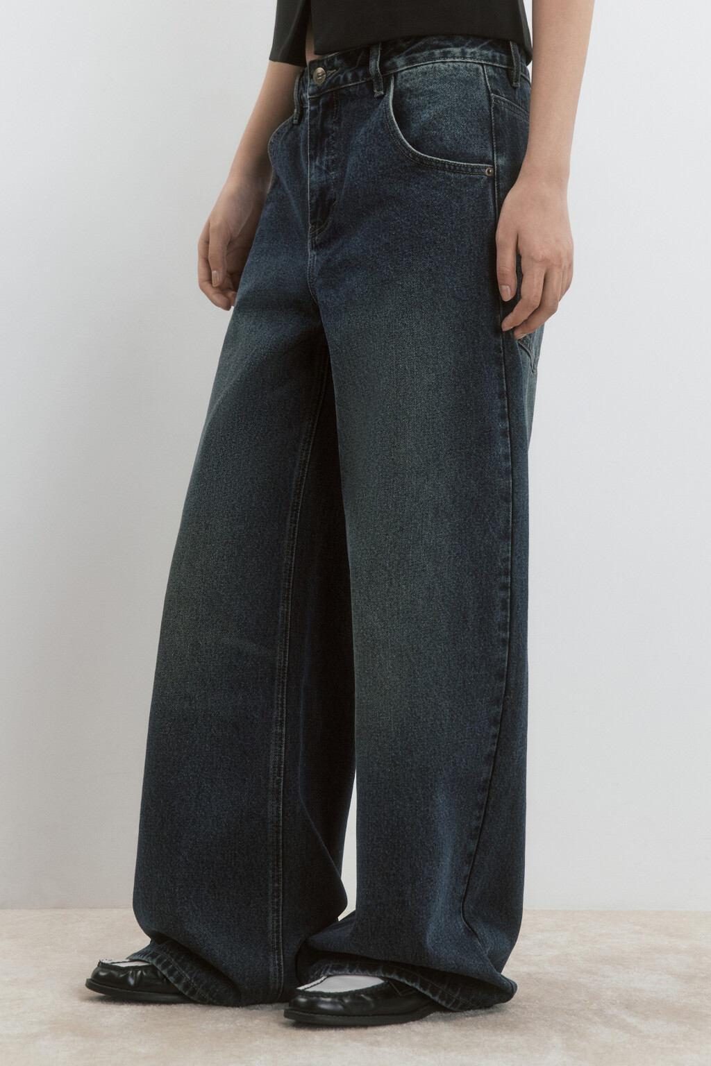 Джинсы baggy fit со средней посадкой - цвет темный тинт - 4
