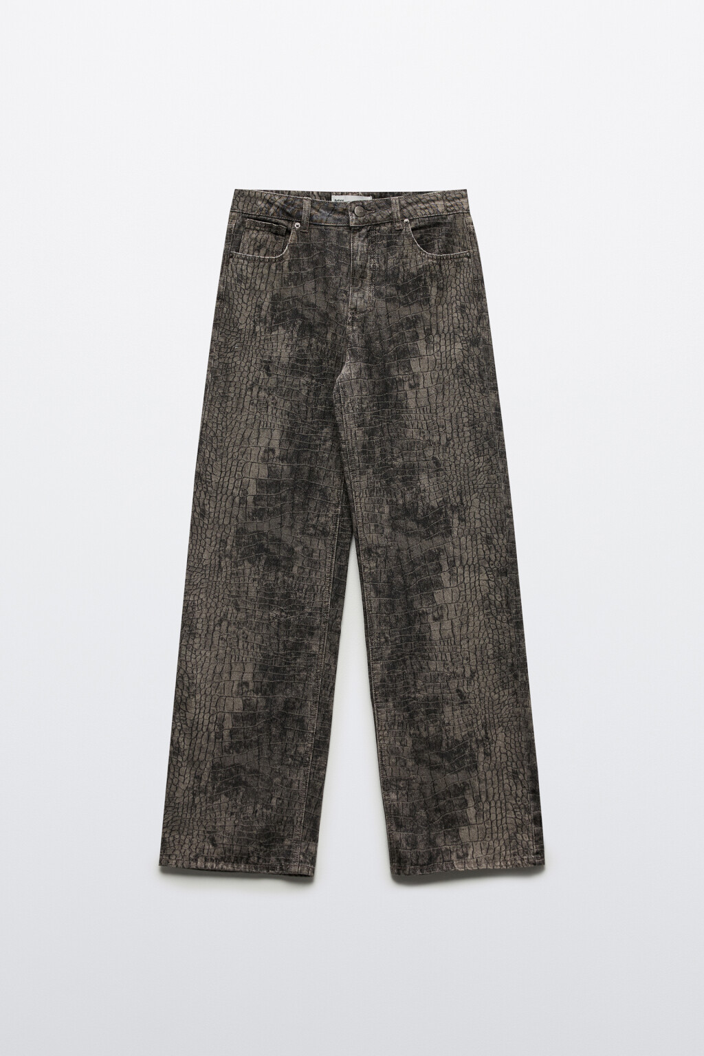 Джинсы прямые прямые с принтом - цвет темный тинт - 8