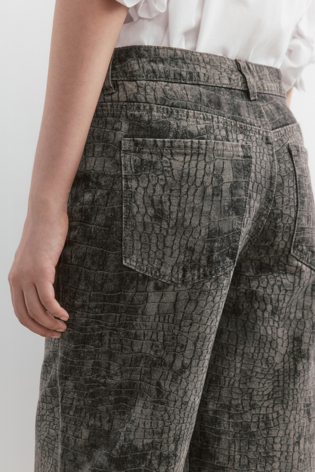 Джинсы прямые прямые с принтом - цвет темный тинт - 7