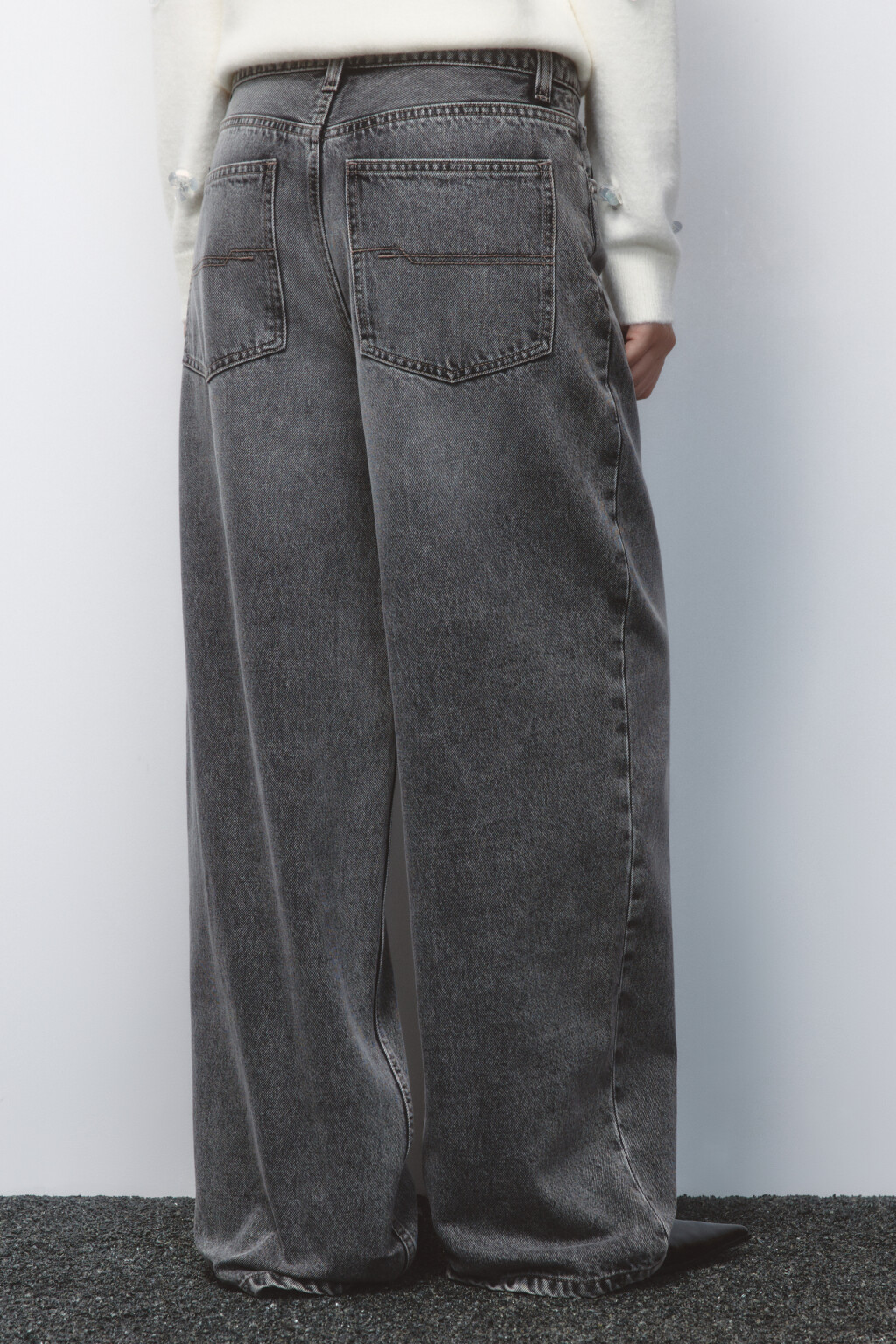 Джинсы baggy fit со средней посадкой - цвет серый - 4