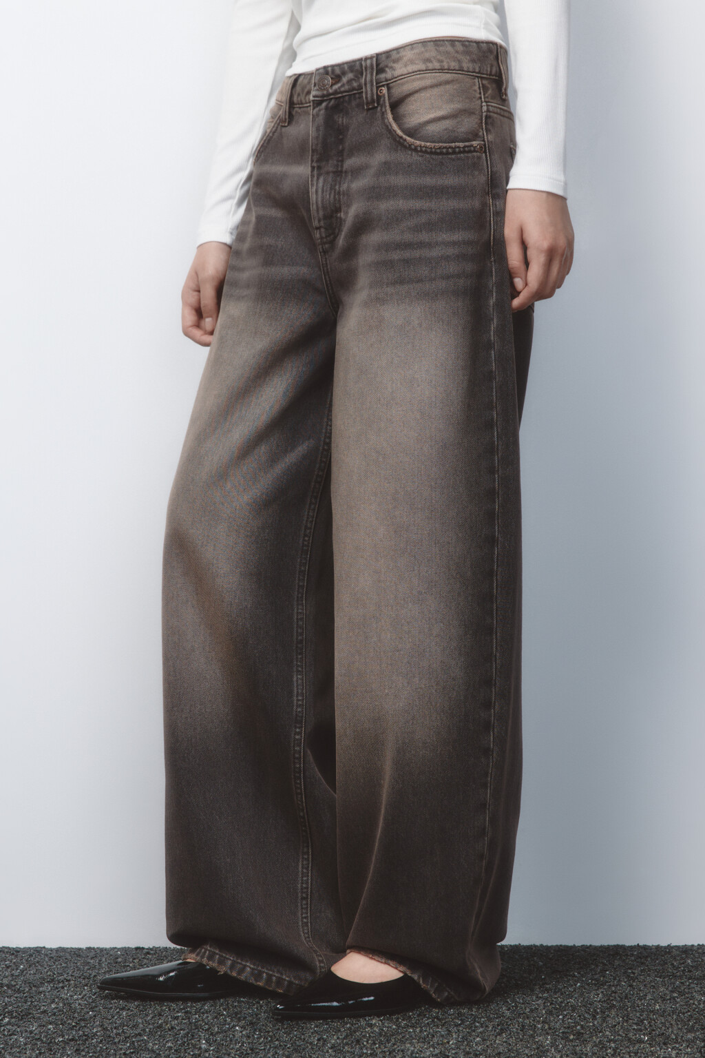 Джинсы baggy fit со средней посадкой - цвет коричневый - 3