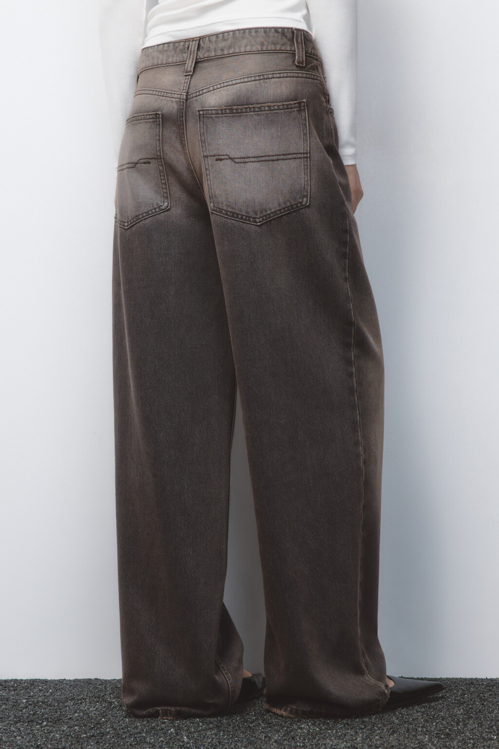 Джинсы baggy fit со средней посадкой - цвет коричневый - 4