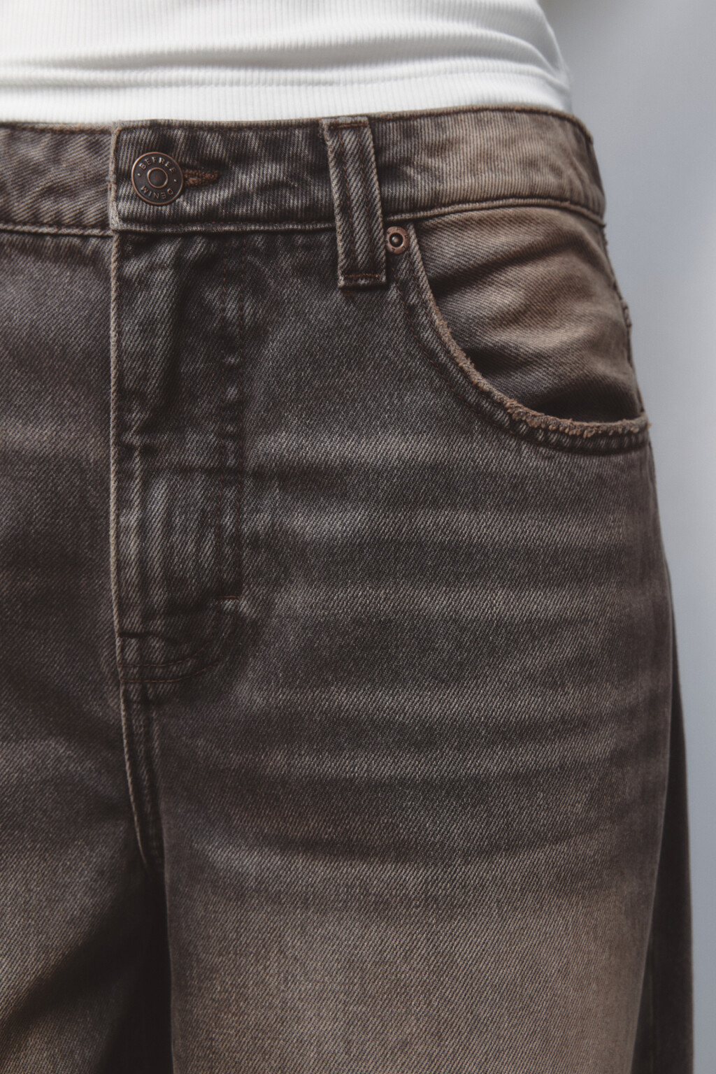 Джинсы baggy fit со средней посадкой - цвет коричневый - 6