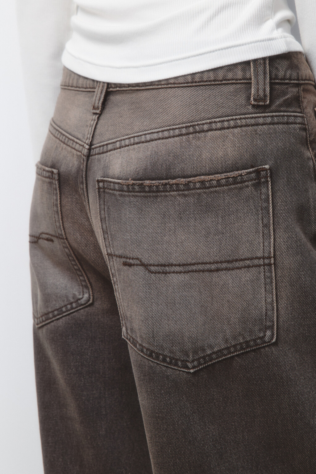 Джинсы baggy fit со средней посадкой - цвет коричневый - 7