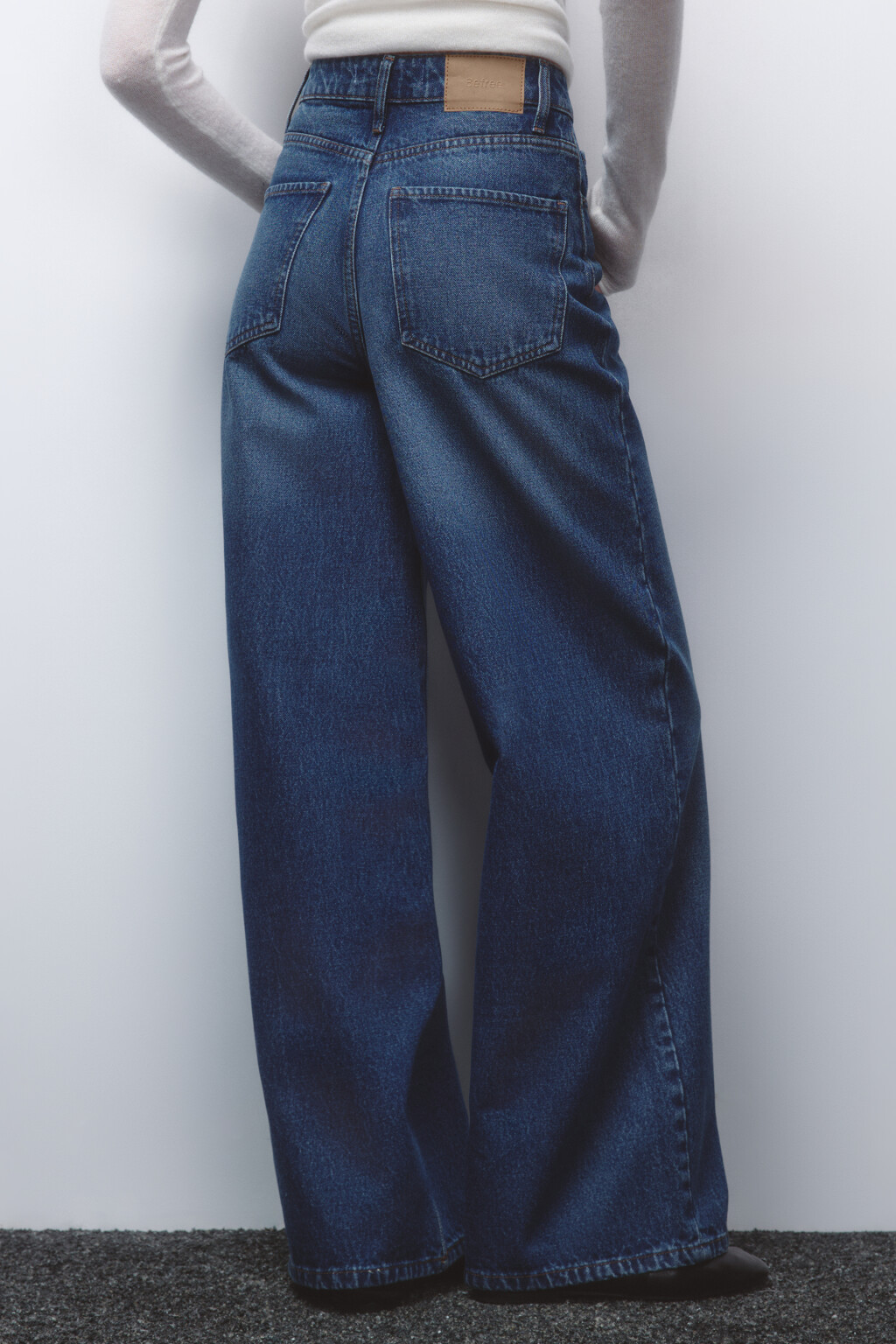 Джинсы wide leg широкие с высокой посадкой - цвет голубой - 4